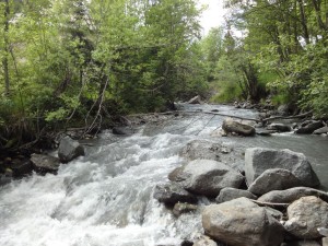 Construction d'une nouvelle centrale sur un torrent de montagne