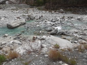 Mesure de débits de deux torrents de montagne dans les Alpes